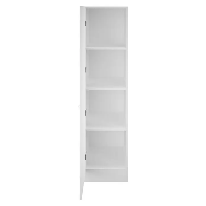 Flex-Well Rapido Geschirrschrank - 47 x 50 x 200 cm, Dekor Front: Weiß, Dekor Korpus: Weiß - Ein offener, weißer Badezimmerschrank mit fünf Einlegeböden bietet viel Stauraum für Badutensilien und Handtücher.