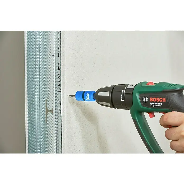 Knauf Schraubvorsatz - HK11 - Einschrauben einer Schraube mit einem Bosch Akkuschrauber.