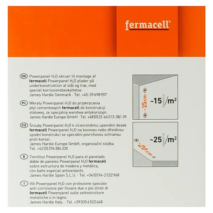 Fermacell Powerpanel H2O Schrauben - Durchmesser Kopf: 3,9 mm, Länge: 35 mm, 500 Stk. - Fermacell Powerpanel H₂O Schrauben und Platten zur Montage auf Stahl oder Holzunterkonstruktionen mit Korrosionsschutz.