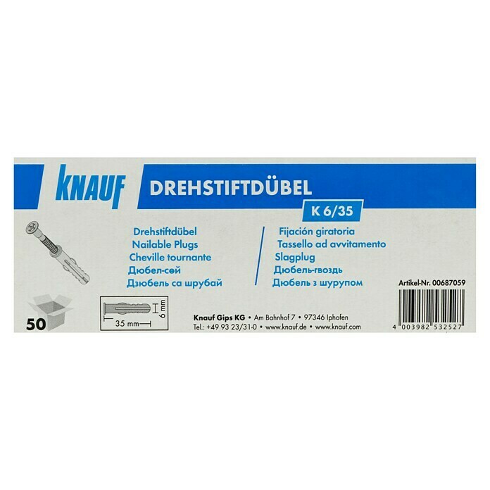 Knauf Drehstiftdübel K6/35 (35 mm, 50 Stk.)