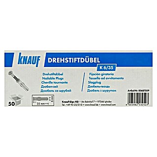Knauf Drehstiftdübel K6/35 (Länge: 35 mm, 50 Stk.)
