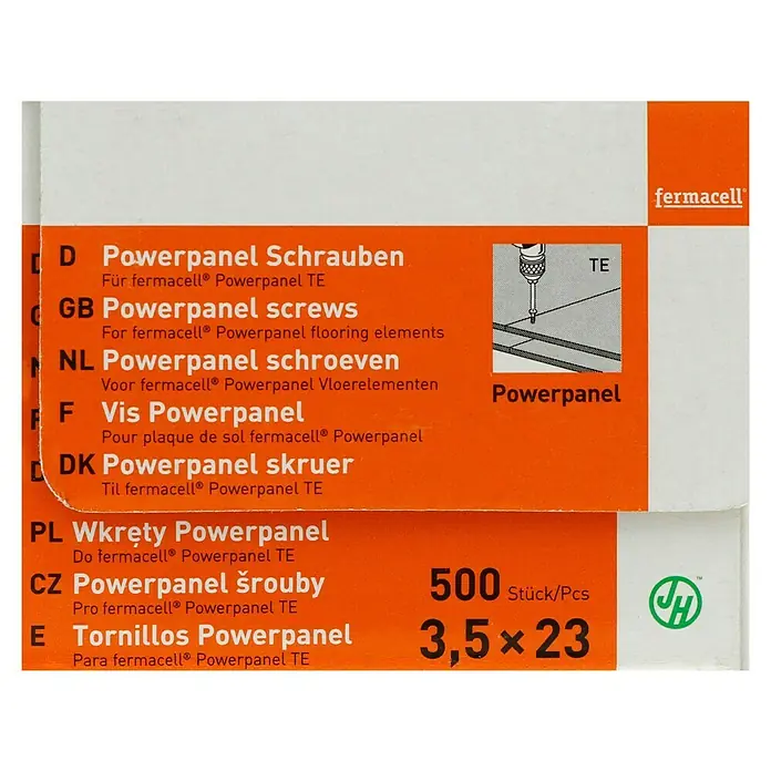 Fermacell Powerpanel Schrauben TE - Durchmesser Kopf: 3,5 mm, Länge: 23 mm, 500 Stk. - Fermacell Powerpanel Schraubenpackung mit 500 Schrauben, Größe 3,5x23 mm, für die Montage von Powerpanel TE Elementen.