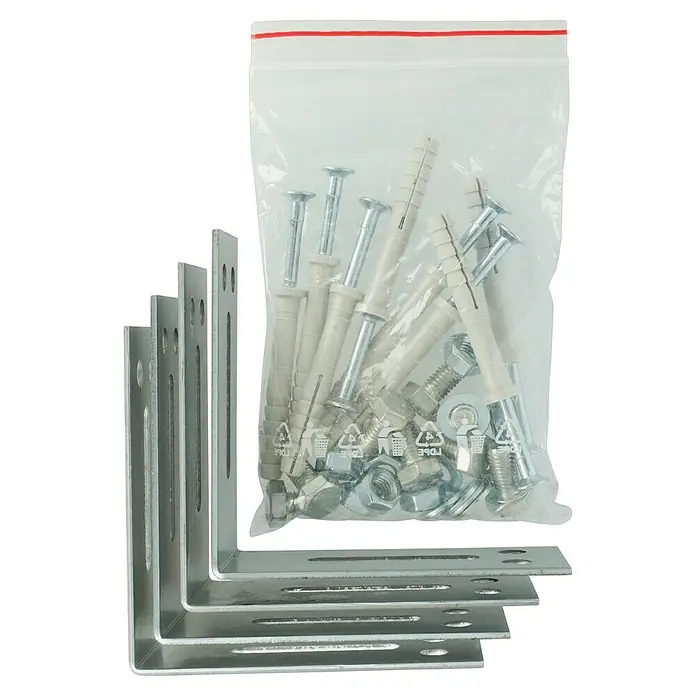 Probau Türpfostensteckwinkel - 50 x 110 x 110 mm - Winkelverbinder und Befestigungsmaterial in einer transparenten Verpackung für sichere Verbindungen und einfache Installation.