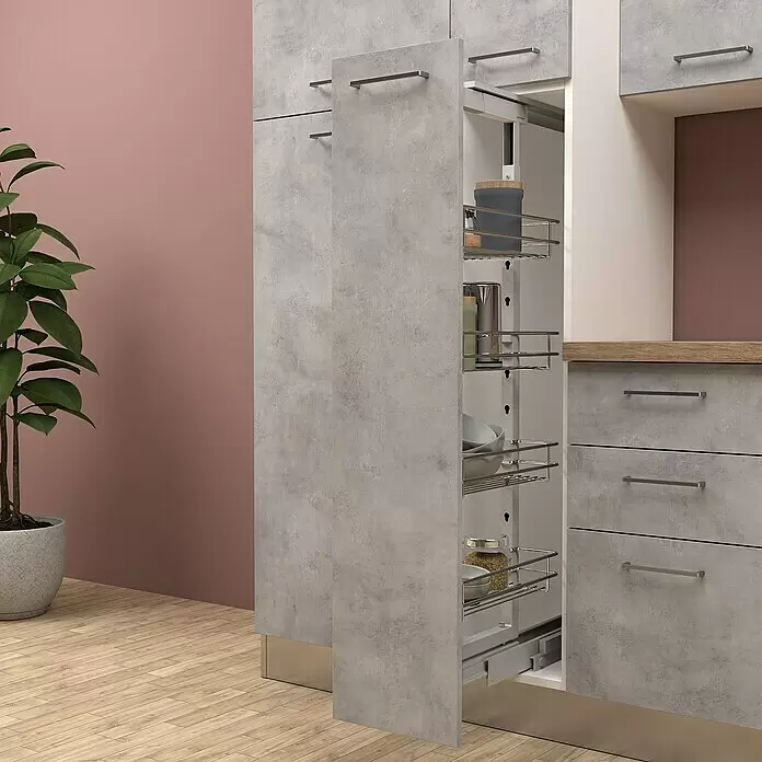 Marinelli Cucine Vormontierte Küchenzeile Cassiopea - Breite: 285 cm, Hellgrau, Mit Elektrogeräten - Stimmungsaufnahme