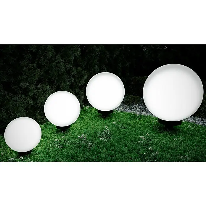 Starlux Kugel-Außenleuchte Kira - 30 cm, Weiß - Dekorative Gartenleuchten in Kugelform. Diese stilvollen Kugelleuchten erhellen Ihren Garten und setzen moderne Akzente im Außenbereich.