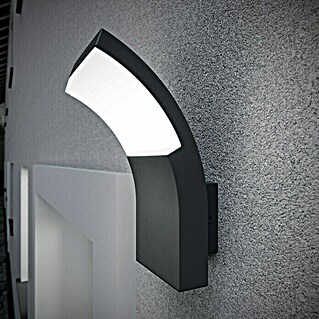 Starlux LED-Außenwandleuchte Mantova (7 W, 12,2 x 8,4 x 19 cm, Silbergrau, Opal, IP54)