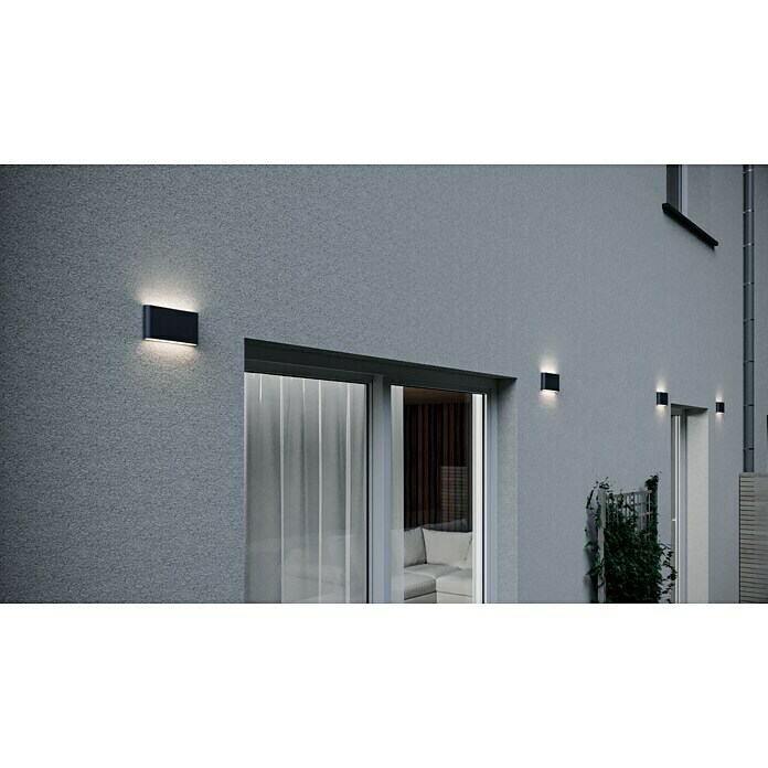 Trio Leuchten LED-Außenwandleuchte Thames II (9 W, 9 x 17,5 x 3 cm, Anthrazit, IP54) | BAUHAUS