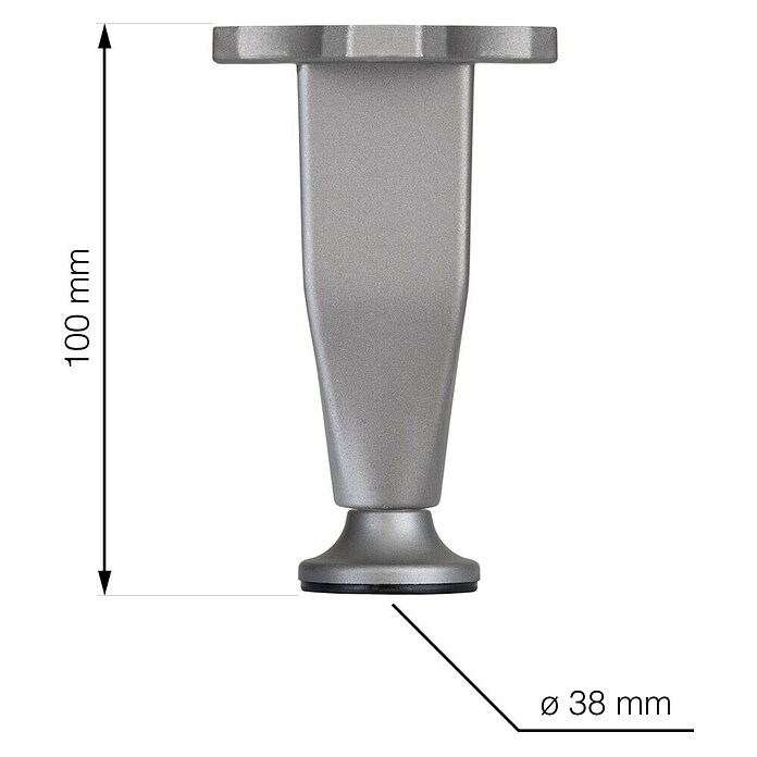 Walteco Postolje za namještaj  (D x Š x V: 5 x 5 x 11 cm, Ø x V: 3,8 x 11 cm, Nosivost: 50 kg, Plastika) | BAUHAUS