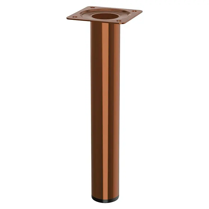 Walteco Möbelfuß - L x B x H: 3 x 3 x 20 cm, Ø x H: 3 x 20 cm, Traglast: 50 kg, Stahl, Kupfer - Tischbein aus poliertem Kupfer mit quadratischer Montageplatte. Das Bein hat eine elegante und moderne Optik.