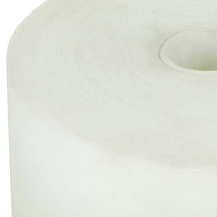 Catnic Fugenvlies - 50 m x 10 cm - Nahaufnahme einer Rolle weißem Vliesstoff, ideal für Polsterarbeiten und andere Bastelprojekte.
