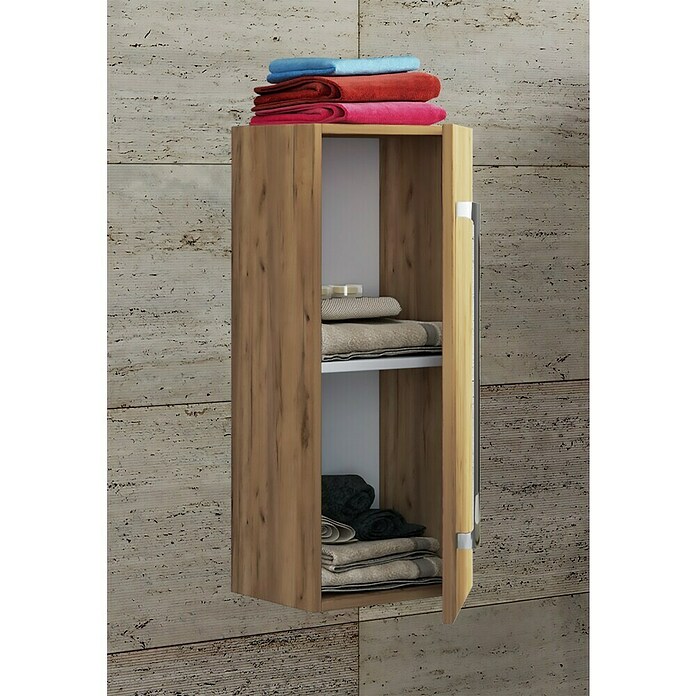 VCM Badinos Hängeschrank (33 x 22 x 75 cm, Honig-Eiche) | BAUHAUS