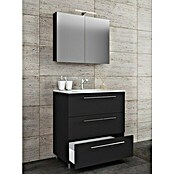 VCM Badinos Badmöbel-Set SPS (80 cm, Schwarz, Glänzend, Mit Spiegelschrank) | BAUHAUS