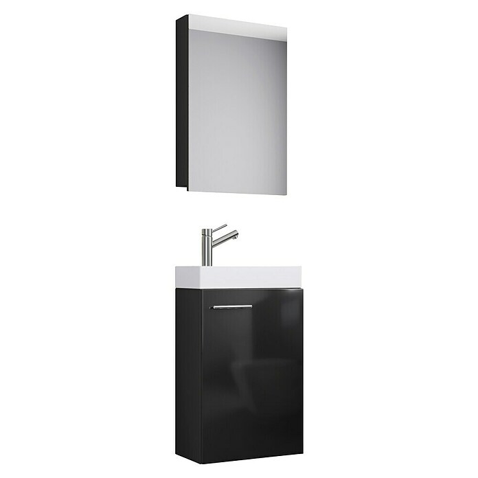 VCM Badmöbel-Set SPS (Gesamtbreite Badmöbel: 41 cm, Schwarz, Glänzend, 3 -tlg.) | BAUHAUS