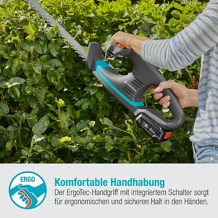 Gardena Power for All 18V Akku-Heckenschere EasyCut - 18 V, Li-Ionen, Ohne Akku - Die GARDENA Akku-Heckenschere mit ErgoTec-Griff für komfortable Handhabung beim Heckenschneiden.