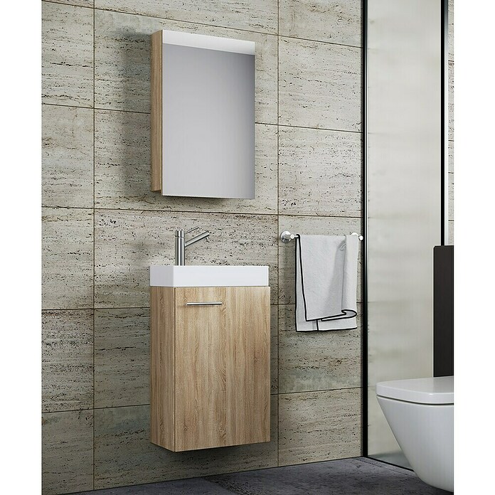 VCM Badmöbel-Set SPS (Gesamtbreite Badmöbel: 41 cm, Sonoma-Eiche, Matt, 3 -tlg.) | BAUHAUS