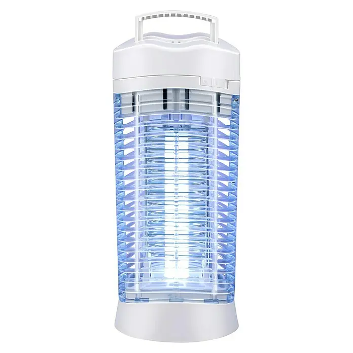 Farolillo antimosquitos LED - 12 W, Blanco - Un mata insectos eléctrico con luz azul, ideal para uso en interiores para deshacerse de los mosquitos y otros insectos molestos.
