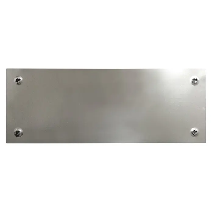 ProArt Memoboard - Beige, 80 x 30 cm - Metallplatte mit vier Schrauben an den Ecken, ideal für industrielle Anwendungen oder als robuste Abdeckung.
