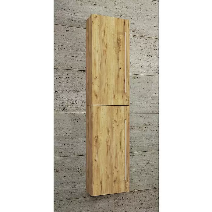 VCM Badinos Hochschrank - 33 x 22 x 150 cm, Honig-Eiche - Stimmungsaufnahme