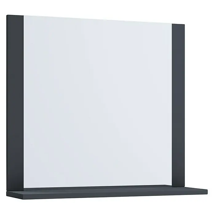 VCM Lendas Ablagespiegel - 60 x 17 x 55 cm, Anthrazit - Ein modernes Wandregal mit einer grauen Umrandung und einer weißen Ablagefläche. Ideal für Bücher oder Deko.