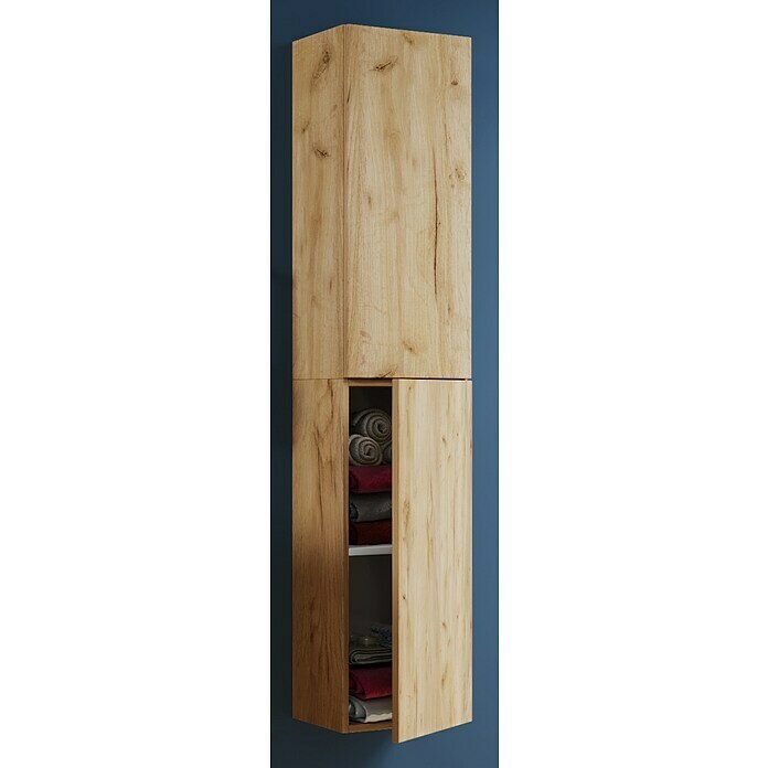 VCM Lendas Hochschrank (33 x 22 x 150 cm, Honig-Eiche) | BAUHAUS