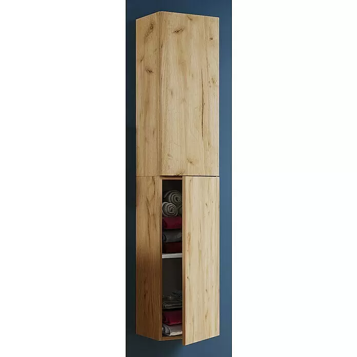 VCM Lendas Hochschrank - 33 x 22 x 150 cm, Honig-Eiche - Stimmungsaufnahme