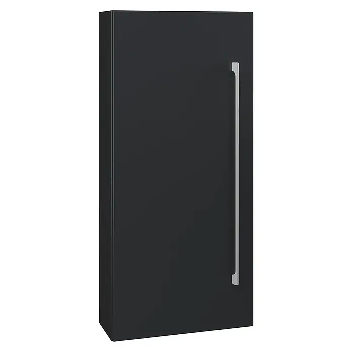 VCM Badinos Hängeschrank - 33 x 22 x 75 cm, Schwarz - Schwarzer Küchenschrank mit langem, silberfarbenem Griff. Das moderne Design passt ideal in jede Küche und bietet viel Stauraum.