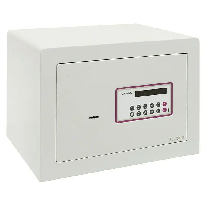 Arregui Caja fuerte Forma Evolution 150040 - L x An x Al: 38,5 x 30 x 27 cm, Tipo de bloqueo: Códigos de usuario - Caja fuerte Arregui blanca con teclado digital, segura y elegante para proteger sus objetos de valor.