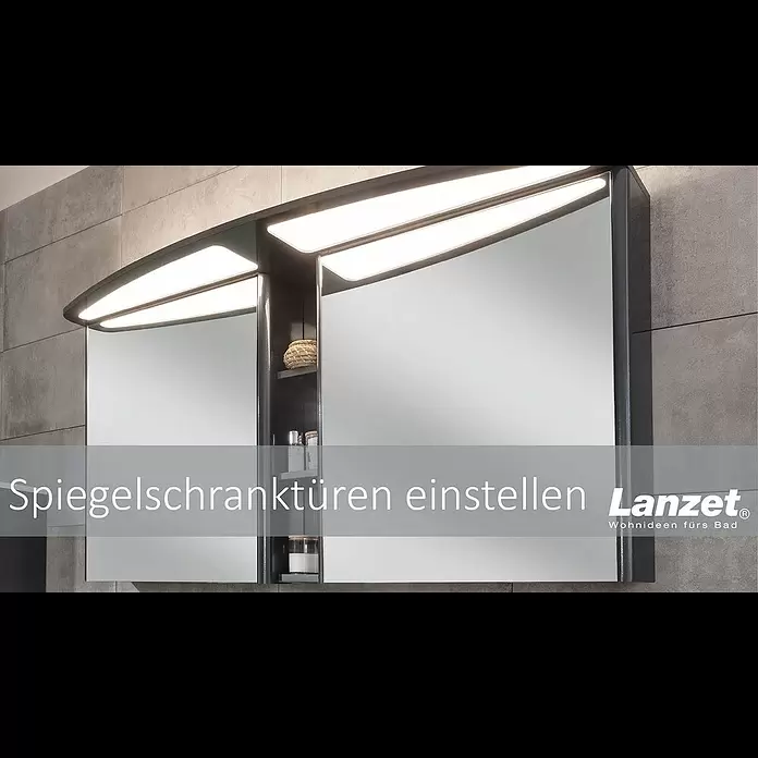 Lanzet Classico LED-Spiegelschrank - B x H: 104,8 x 70,2 cm, Mit Beleuchtung, Links, Berg Eiche - Lanzet Badmbel - Spiegelschranktren einstellen