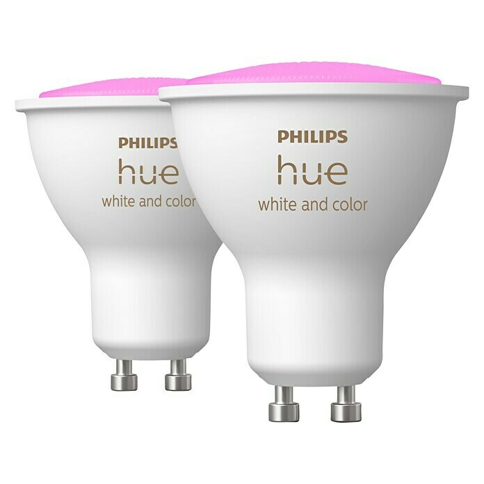 Philips Hue Set Smart LED-Lampe White & Color Ambiance (GU10, Dimmbar, RGBW, 350 lm, 5,7 W, 4 Stk.) | BAUHAUS