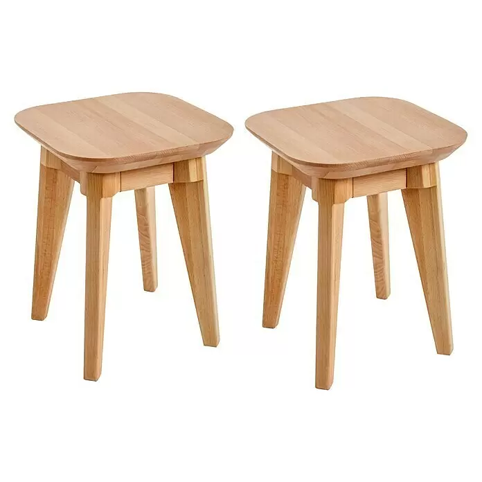 Krok Wood Sitzhocker Paris35 x 35 x 45 cm, Buche, 2 Stk.