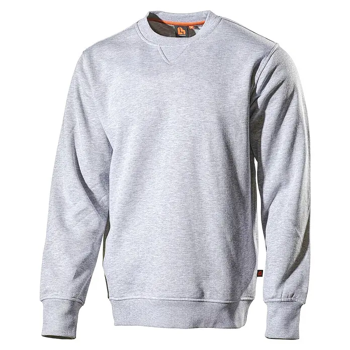 L.Brador Sweatshirt 637PB - XL, Grau meliert - Graues Sweatshirt mit Rundhalsausschnitt und langen Ärmeln, perfekt für lässige Looks und bequemen Tragekomfort.