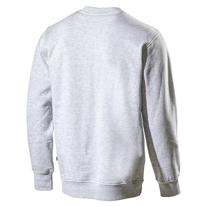 L.Brador Sweatshirt 637PB - XL, Grau meliert - Rückansicht eines grauen Sweatshirts, ideal für lässige Looks und bequemen Tragekomfort. Der Pullover ist schlicht und vielseitig.