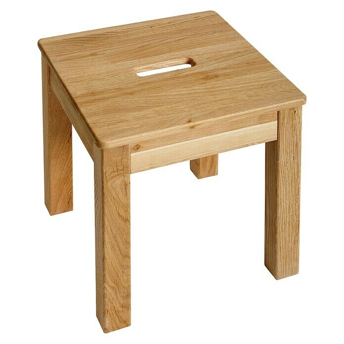 Krok Wood Sitzhocker Tomas mit Eingriff (35 x 35 x 45 cm, Eiche, 1 Stk.) | BAUHAUS