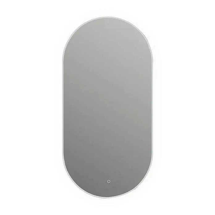 Camargue Espejo con luz Celia - 45 x 90 cm, Sensor - Un elegante espejo ovalado retroiluminado LED con un diseño minimalista, perfecto para baños modernos. Proporciona una iluminación uniforme y un toque elegante.