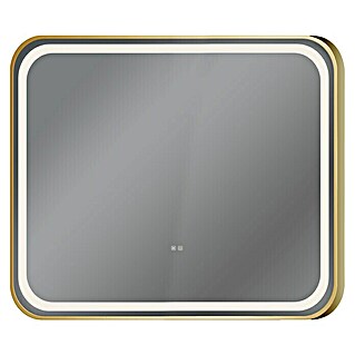 Espejo con luz Klara (100 x 80 cm, Oro, Sensor)