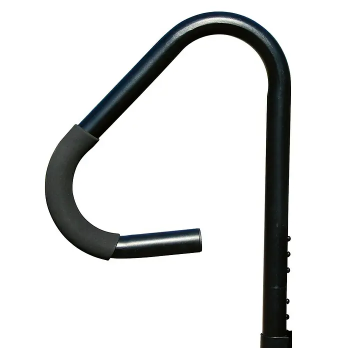 Whirlpool-Einstiegshilfe - 39 x 122 cm, Schwarz - Schwarzer, gebogener Poolhandlauf mit gepolstertem Griff für zusätzlichen Halt und Komfort beim Betreten und Verlassen des Pools.