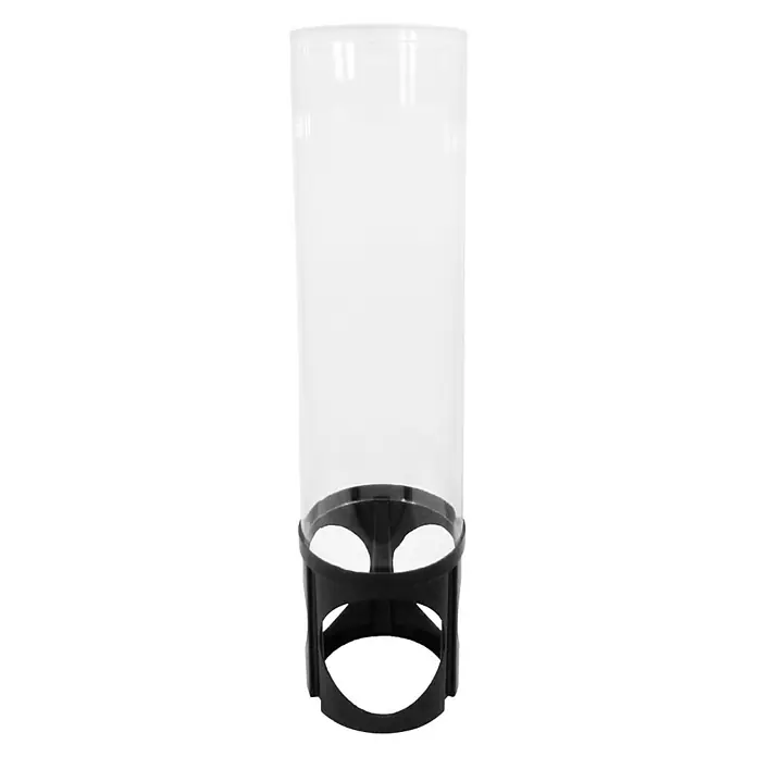 Ubbink Fischsäule 66 - Ø x H: 20 x 86 cm - Klares Plexiglas-Röhrenfutter mit schwarzem Ständer, ideal für die Vogelbeobachtung im Garten. Praktisches Design für einfache Befüllung.