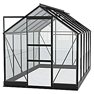 Vitavia Gewächshaus Eris 6200 (Außenmaß inkl. Dachüberstand (B x T): 195 x 323,2 cm, Material Seitenwand: Glas, 3 mm, Schwarz)