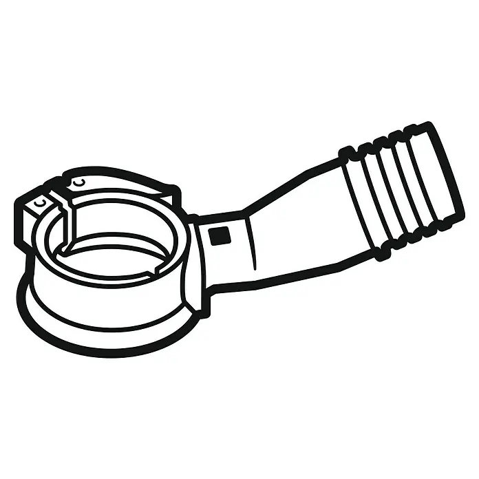 Bosch Staubsaugerbeutel - Material: Vlies, 3 Stk. - Schwarze Illustration einer Schlauchschelle mit einem gerippten Schlauchanschluss, ein robustes und zuverlässiges Befestigungselement.
