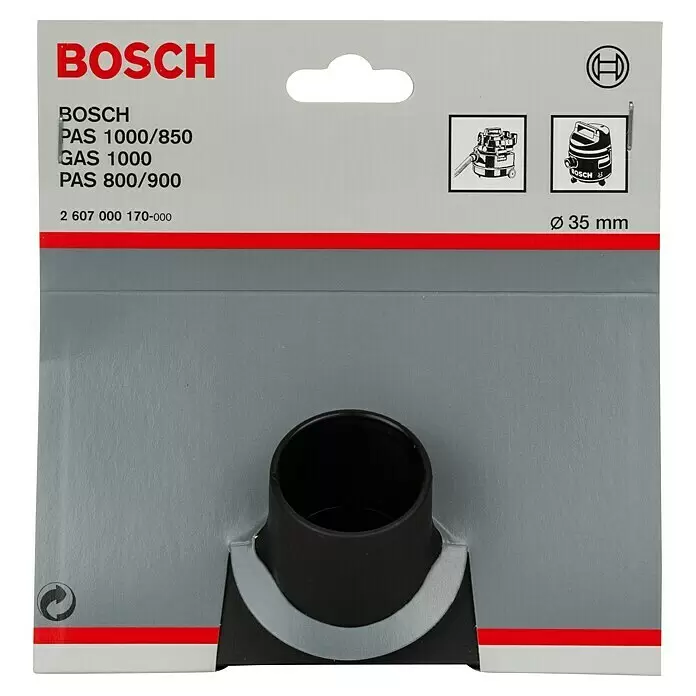 Bosch Staubsaugeraufsatz Grobschmutzdüse - Durchmesser: 35 mm - Schwarzer 35mm Schlauchadapter für Bosch PAS und GAS Staubsauger.