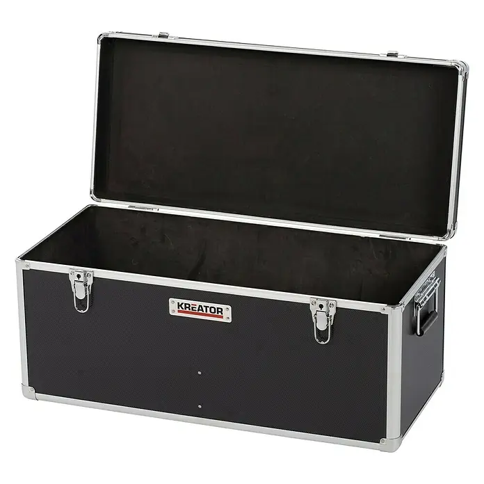 Kreator Juego de cajas de herramientas KRT640501B - 3 pzs., Ruedas, Con cerradura - Caja de herramientas abierta de Kreator con herrajes plateados y gran espacio de almacenamiento. Ideal para transportar herramientas.