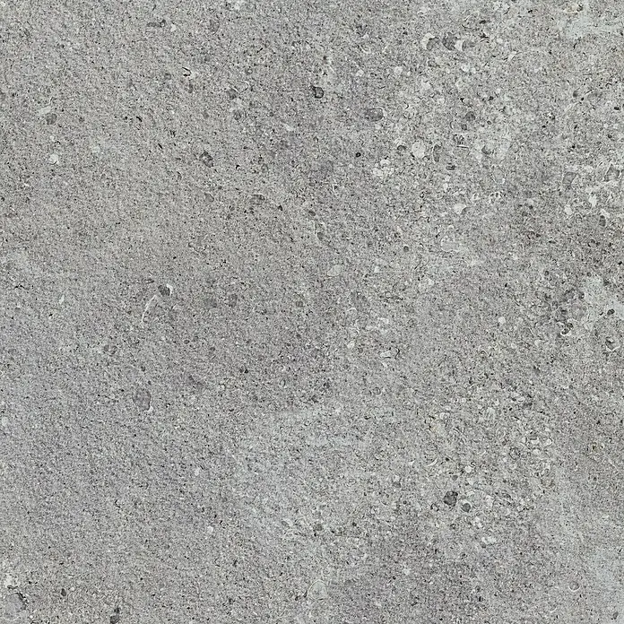 Marazzi Terrassenfliese Esterno 20T Gris Fleury - 60 x 60 x 2 cm, Grau, Matt - Nahaufnahme einer grauen Betonplatte mit feiner Textur und kleinen Einschlüssen. Ideal für moderne Innen- und Außenbereiche.