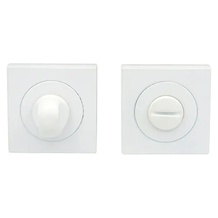 GDK Condena C A05-50 - An x L: 50 x 50 mm, Blanco, Apto para: Puertas de madera - Interruptores de luz blancos, cuadrados, con mandos redondos, ideales para el control de la luz y el ajuste del brillo.