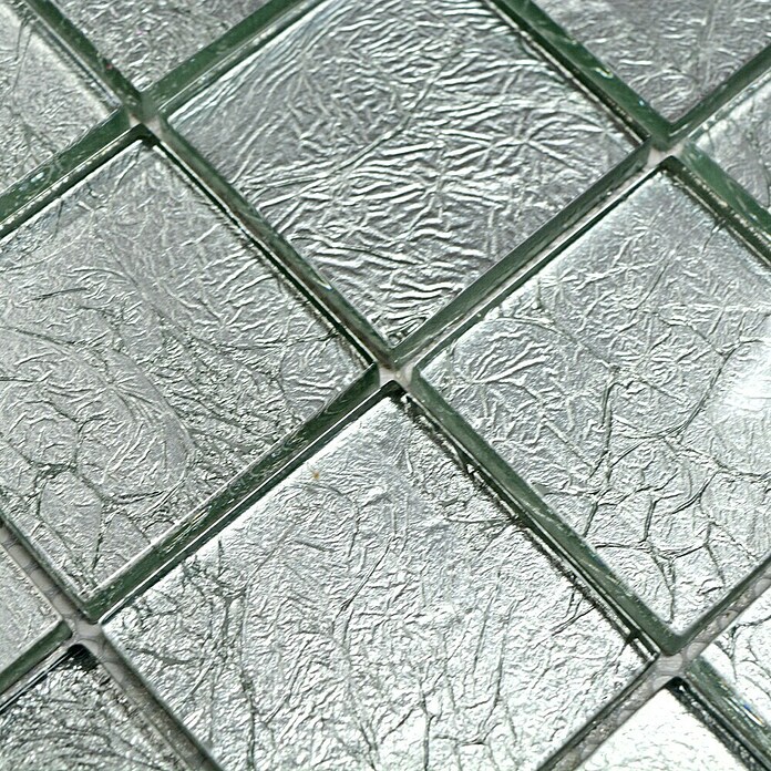 Mosaikfliese Quadrat Crystal Uni XCM 8SB26 (30 x 30 cm, Silber, Glänzend)