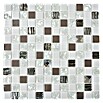 Mosaikfliese Quadrat Crystal Mix CM 424 (30 x 30 cm, Weiß/Silber, Glänzend)
