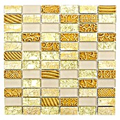 Mosaikfliese Rechteck Crystal Mix XCM CRS4 (30 x 30 cm, Gold, Glänzend)
