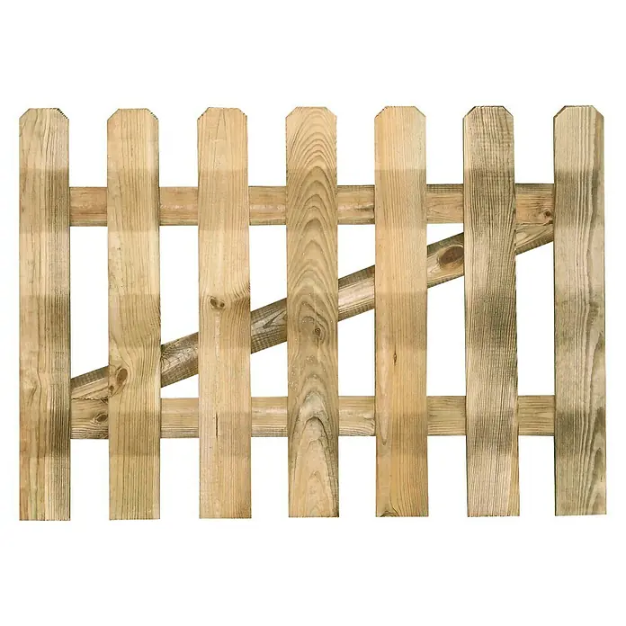Cerland Puerta para el jardín Mustang - An x Al: 100 x 80 cm, Natural - Valla de jardín de madera con diseño rústico, perfecta para delimitar jardines y como elemento decorativo exterior. Detalle natural de la veta de la madera.