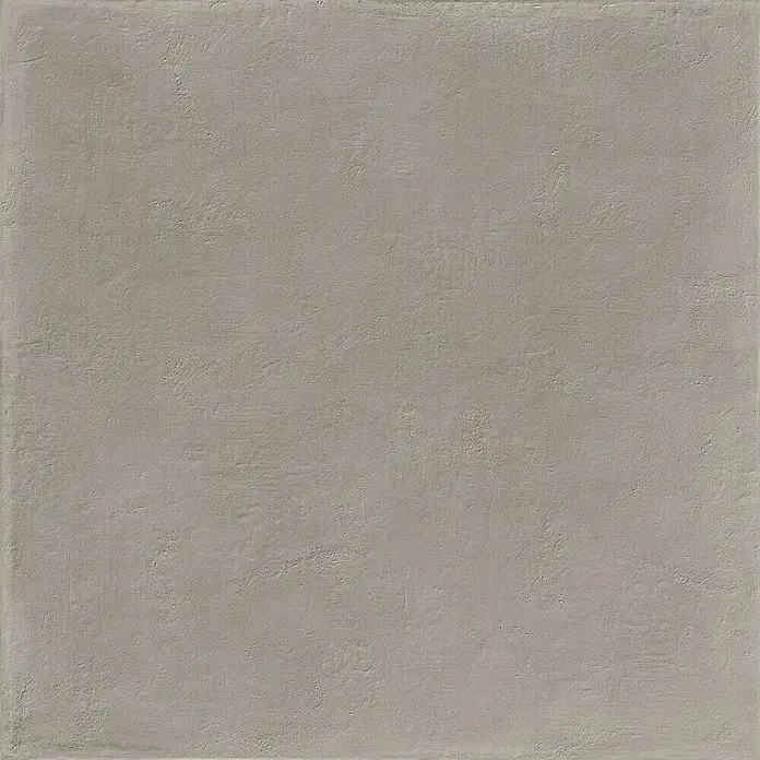 Marazzi Terrassenfliese Esterno 20T Material80 x 80 x 2 cm, Grau, Matt - Nahaufnahme einer quadratischen, grauen Betonfliese mit subtilen Texturen, ideal für moderne Interieurs, die Schlichtheit und Eleganz suchen.