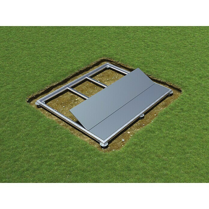 Biohort Schraubfundament HighLine H2 & Avantgarde L (2,52 x 1,75 x 0,04 m, Aluminium)