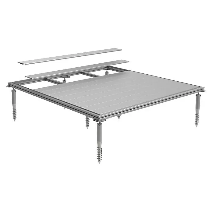 Biohort SmartBase PLUS Schraubfundament SmartBase Plus - Aluminium, Passend für: Biohort Gerätehaus Europa Gr. 5/6 - Diagonale Ansicht